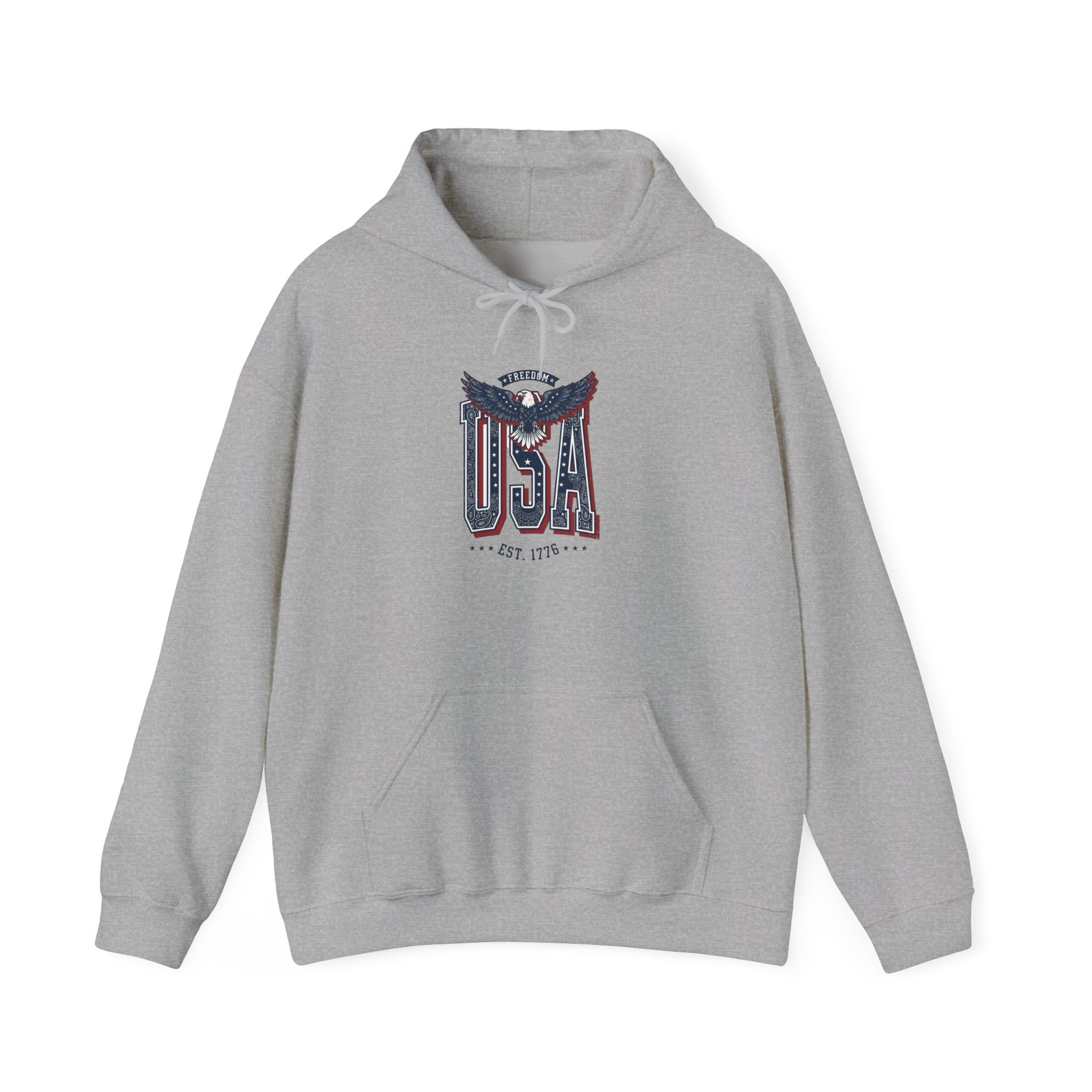 USA Eagle Graphic Hoodie | 4th of July Vintage Americana, Stars & Stripes