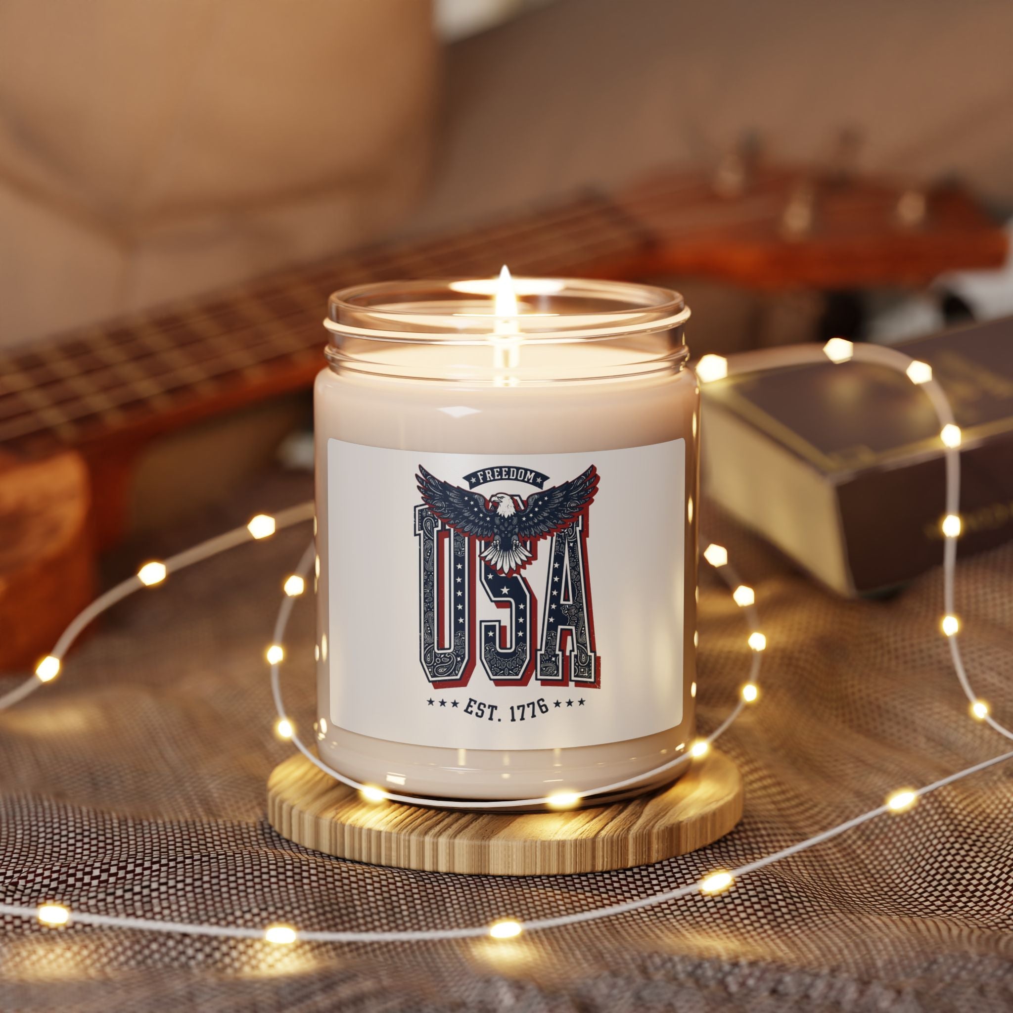 Vintage Americana USA Eagle Candle | 4th of July Patriotic Soy Candle