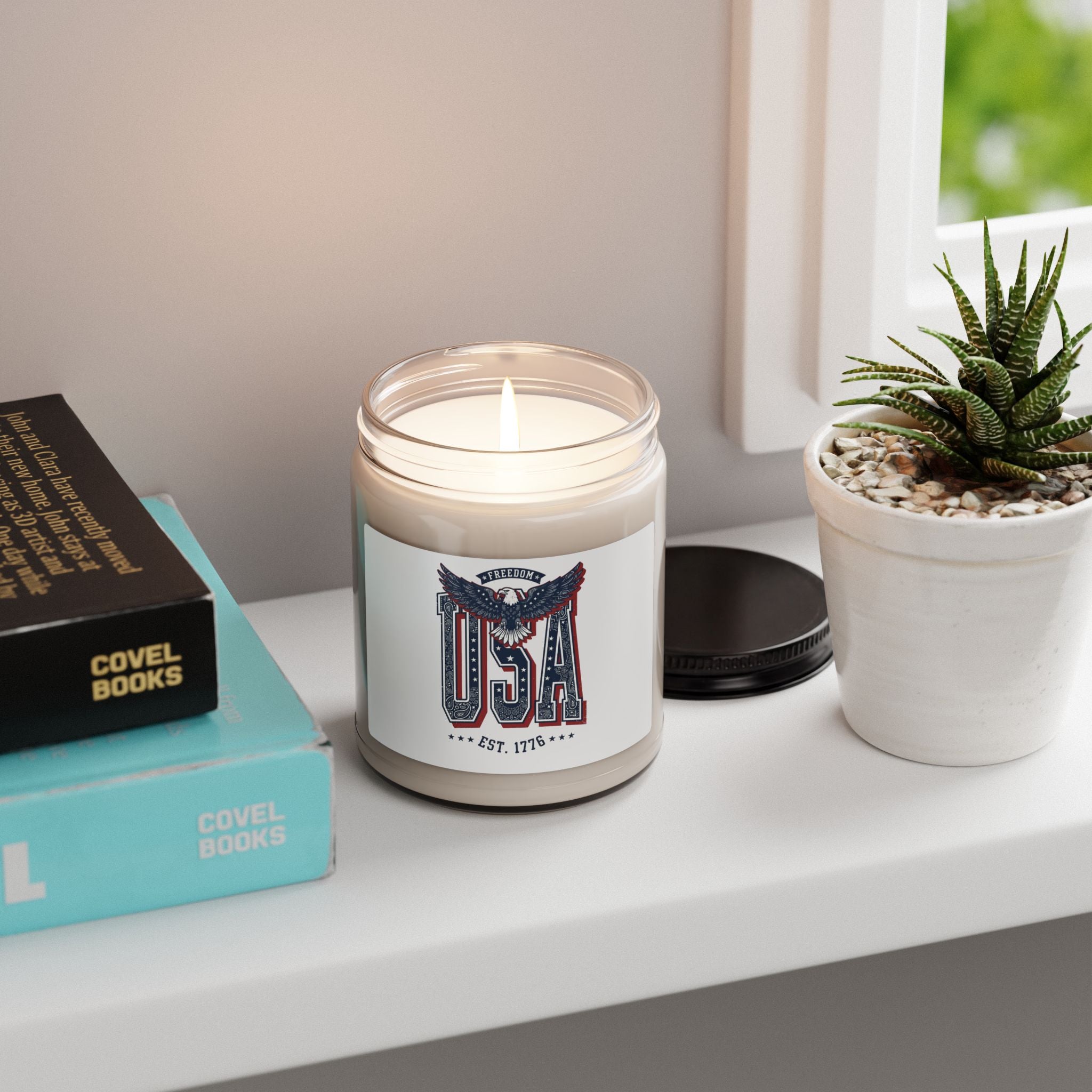 Vintage Americana USA Eagle Candle | 4th of July Patriotic Soy Candle
