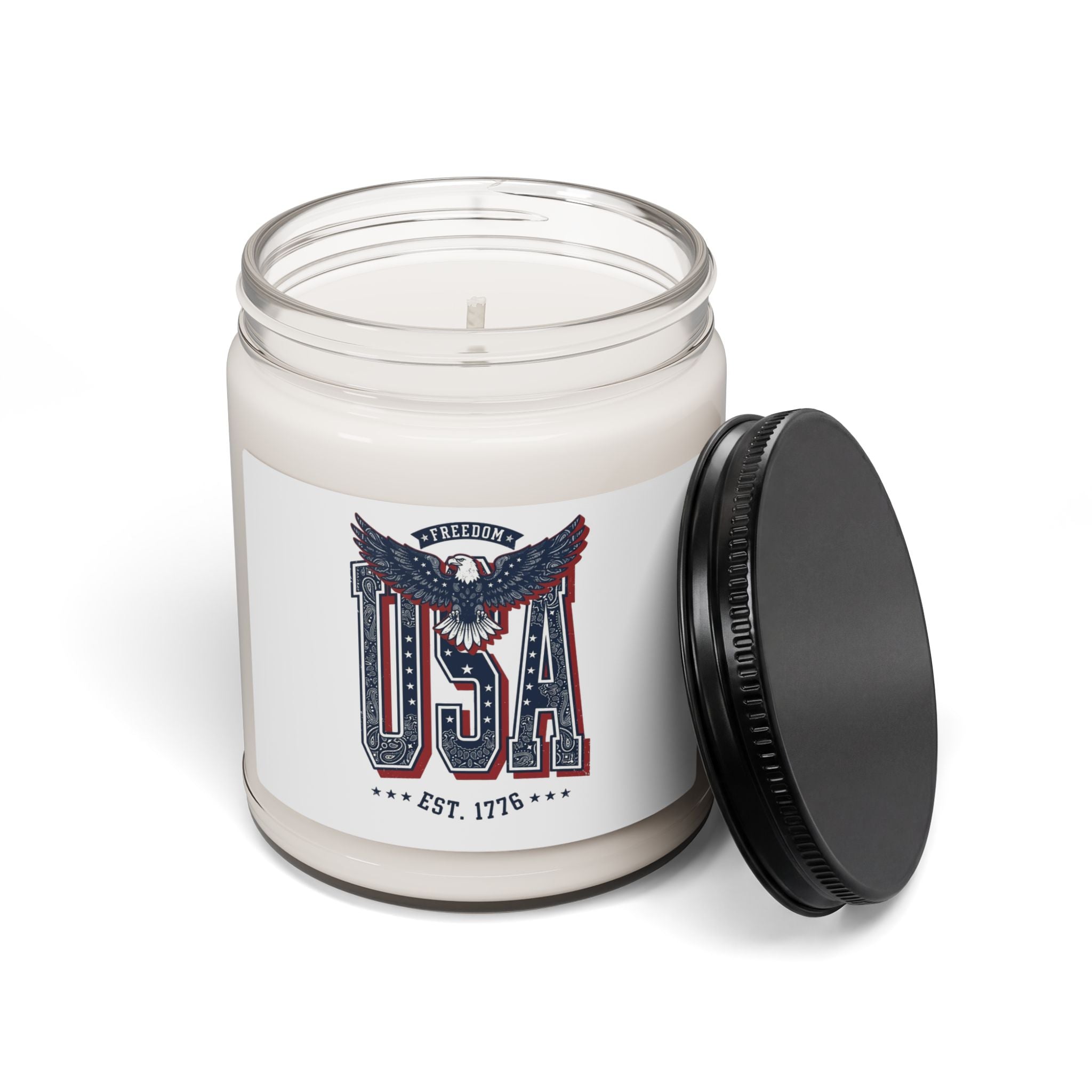 Vintage Americana USA Eagle Candle | 4th of July Patriotic Soy Candle