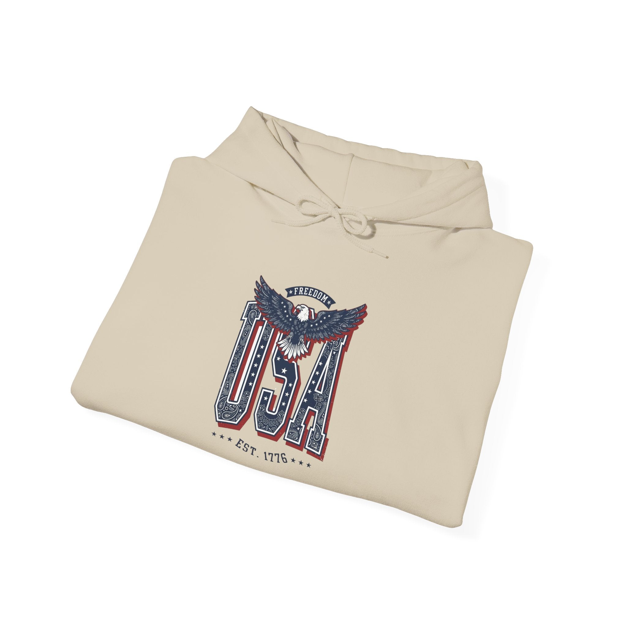 USA Eagle Graphic Hoodie | 4th of July Vintage Americana, Stars & Stripes