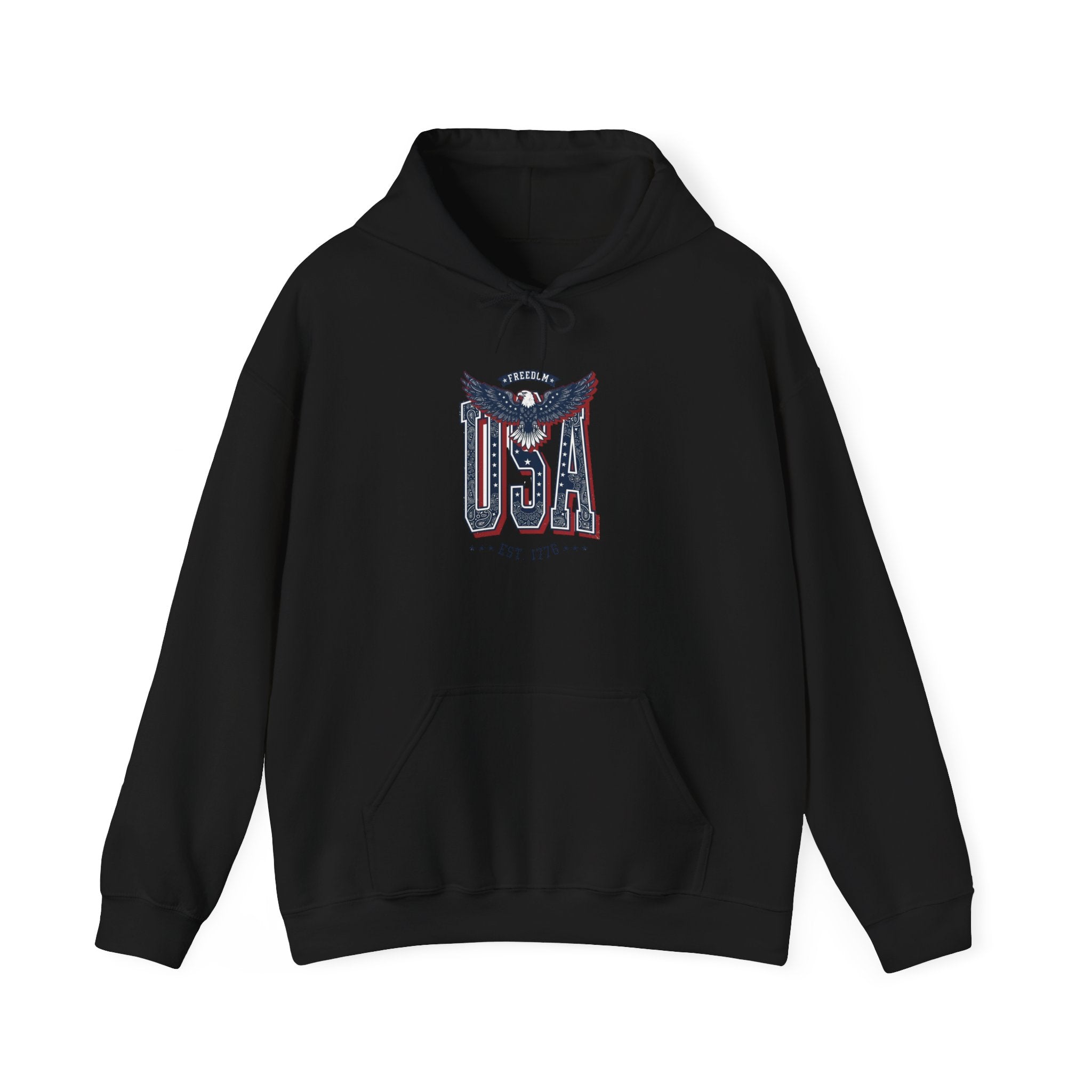 USA Eagle Graphic Hoodie | 4th of July Vintage Americana, Stars & Stripes