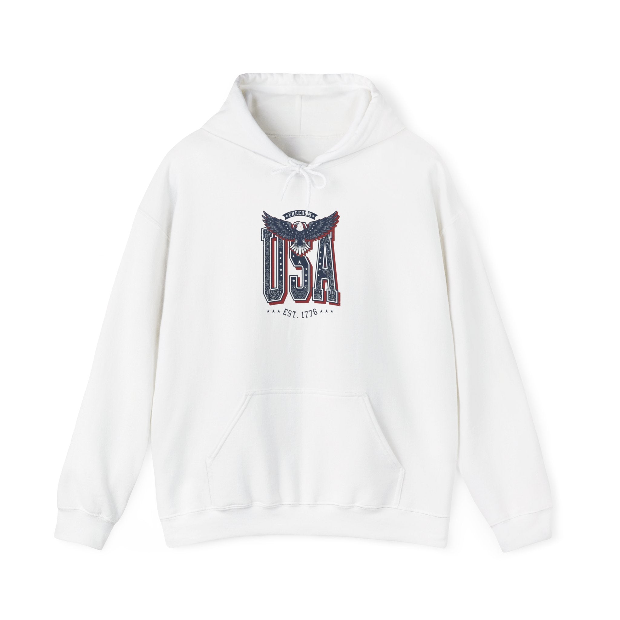 USA Eagle Graphic Hoodie | 4th of July Vintage Americana, Stars & Stripes