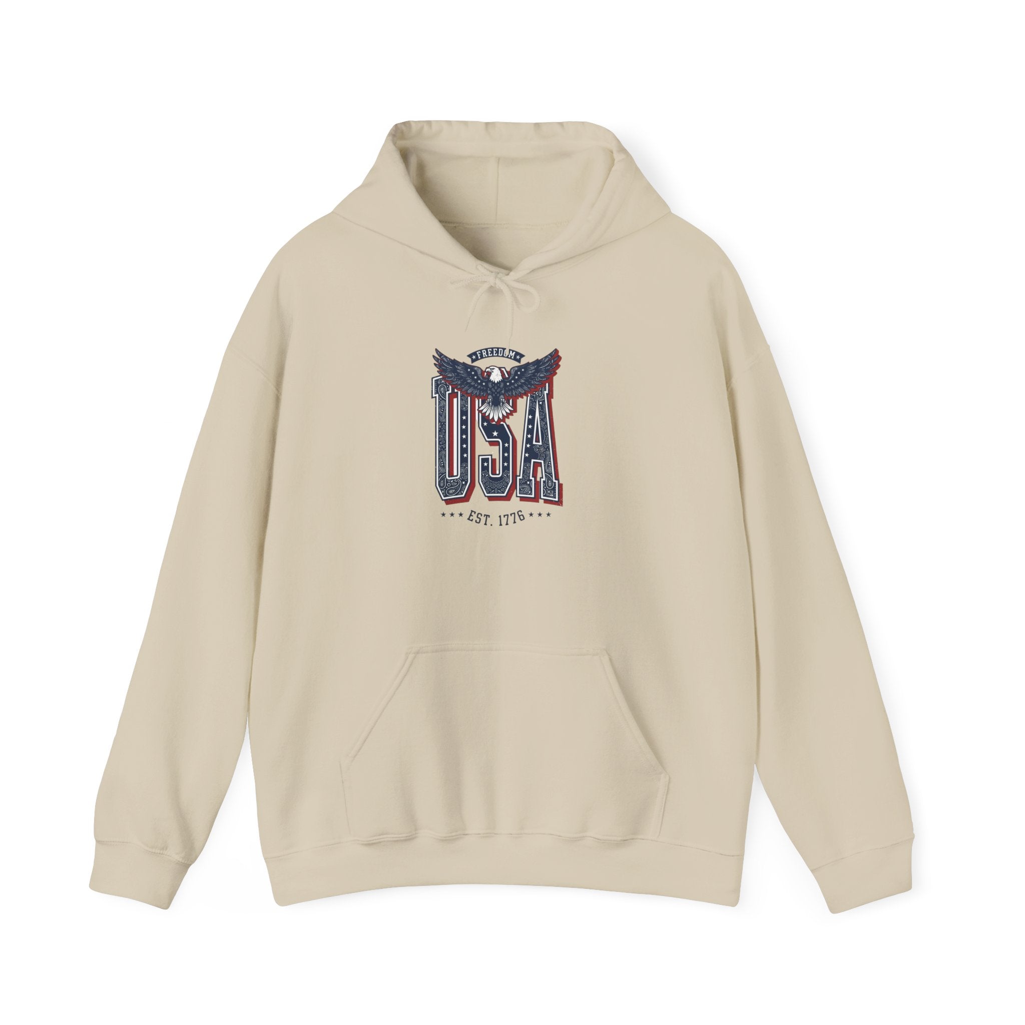 USA Eagle Graphic Hoodie | 4th of July Vintage Americana, Stars & Stripes