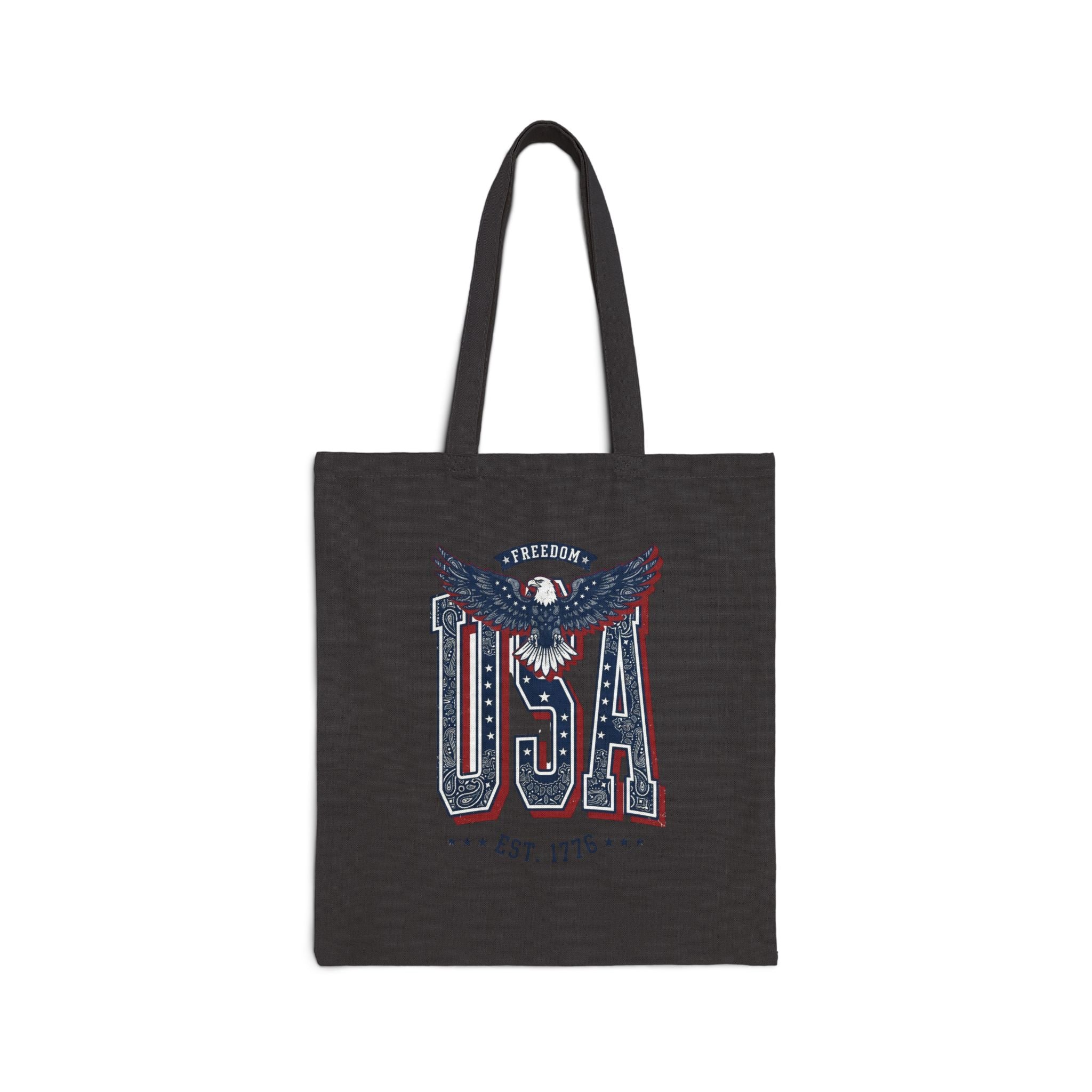 Vintage Americana USA Eagle Tote | 4th of July patriotic stars & florals