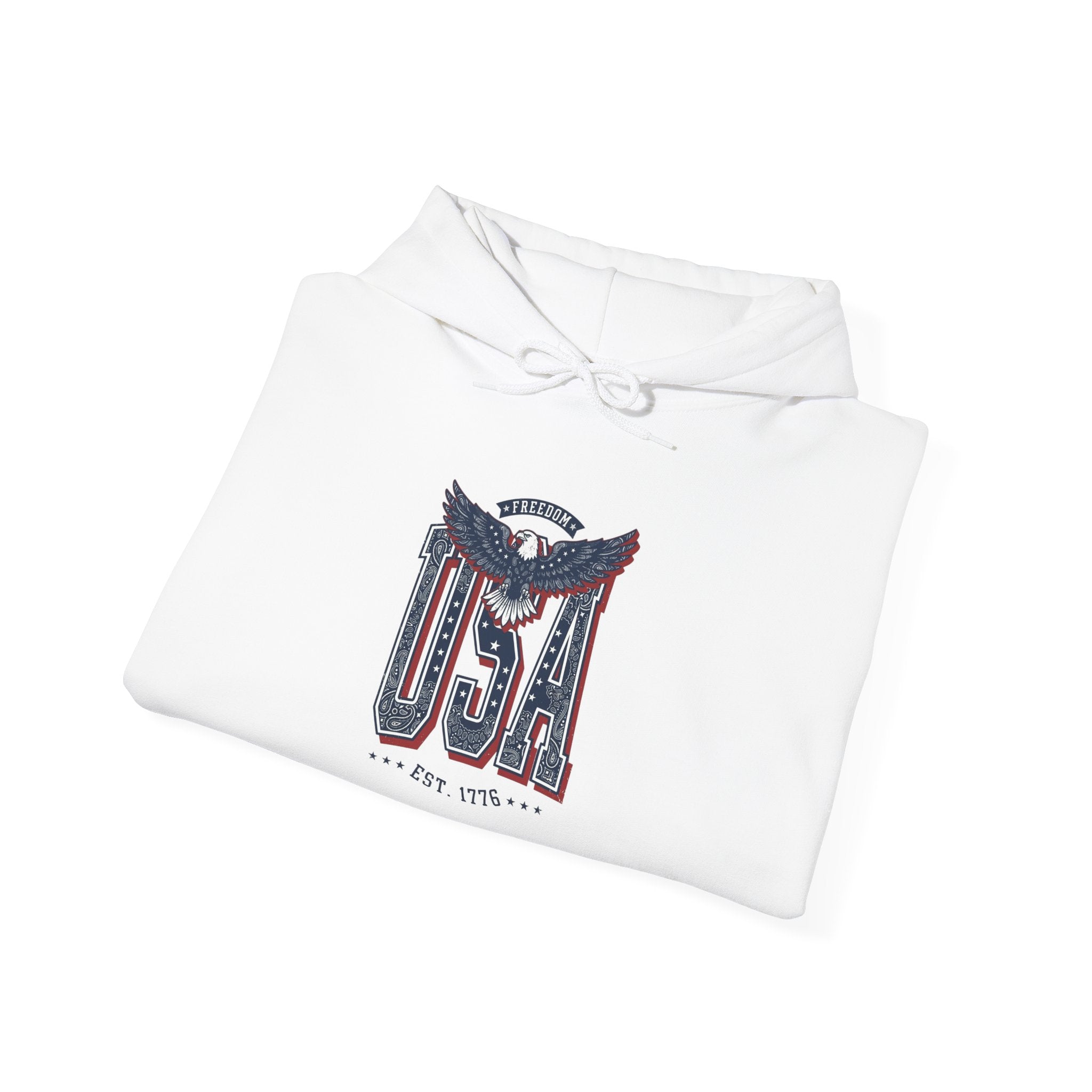 USA Eagle Graphic Hoodie | 4th of July Vintage Americana, Stars & Stripes